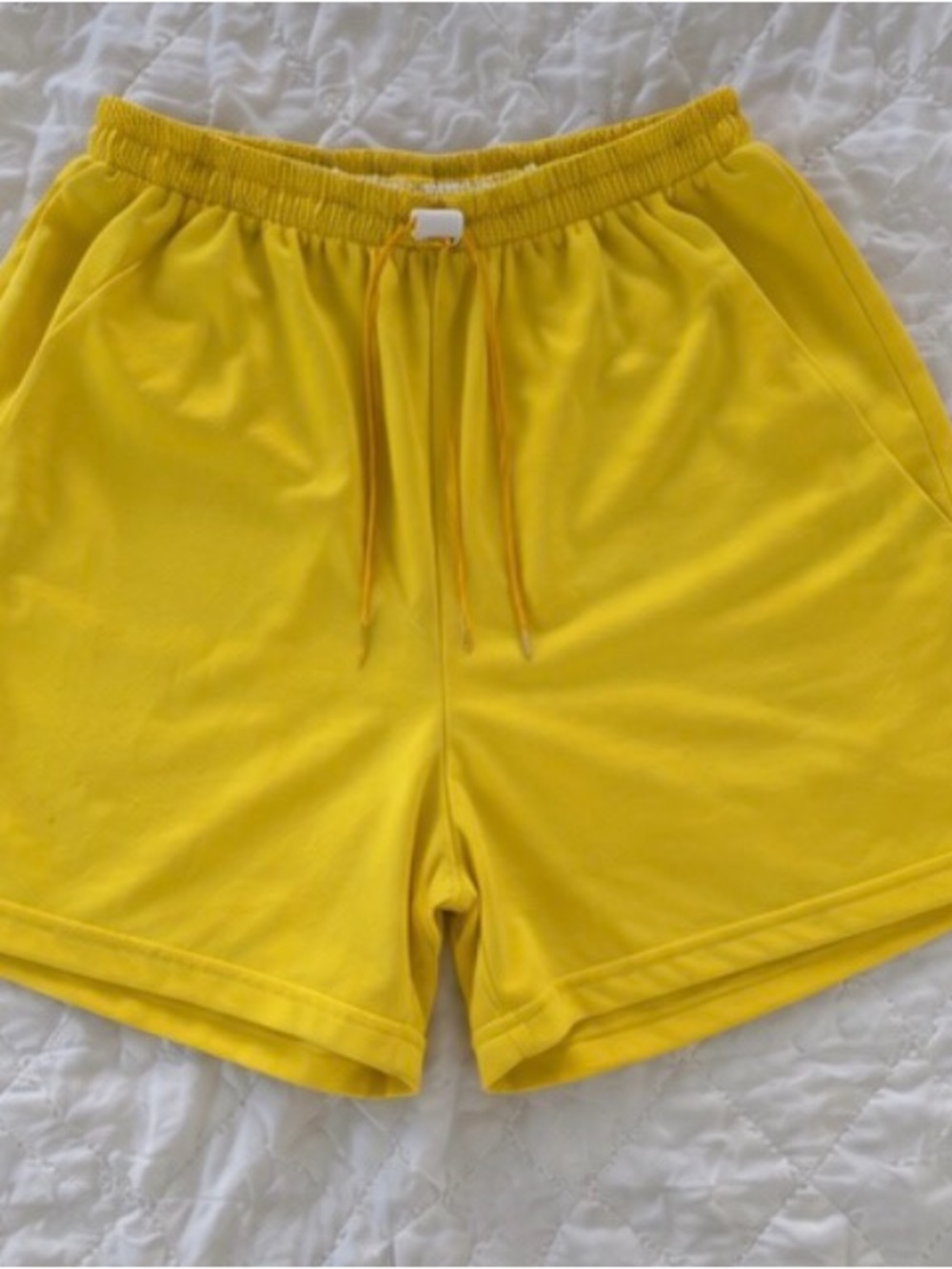 & Other Stories Bright Yellow Athletic Drawstring Shorts